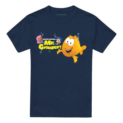 Navy - Front - Bubble Guppies Unisex Adult Super Duper T-Shirt