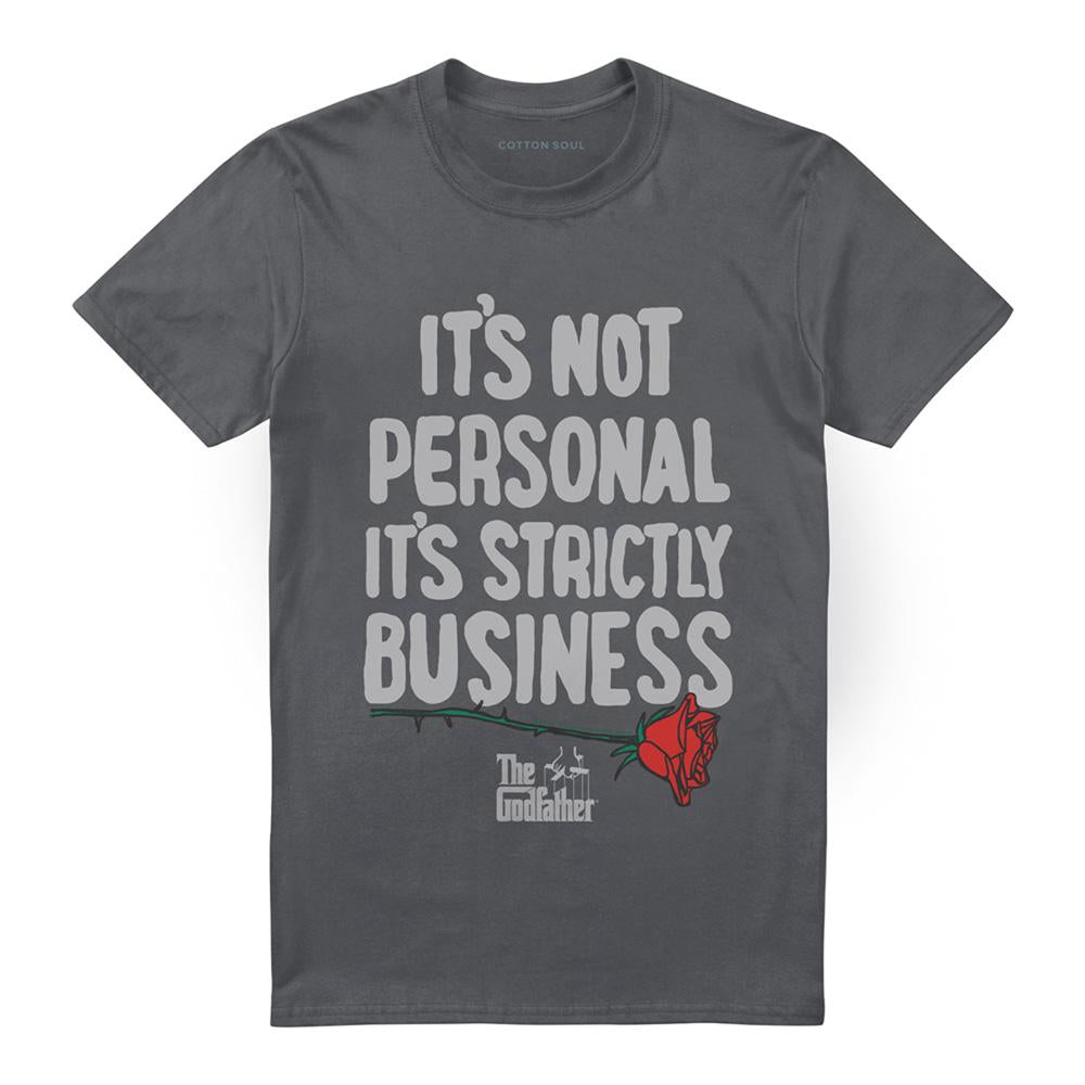 Charcoal - Front - The Godfather Unisex Adult Strictly Business T-Shirt