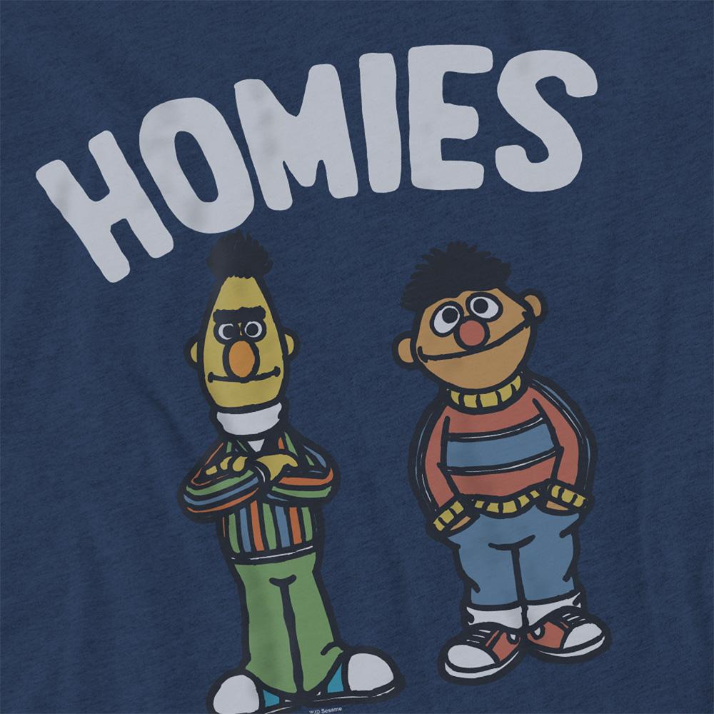 Navy - Side - Sesame Street Unisex Adult The Bff Heather T-Shirt