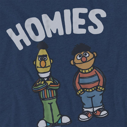 Navy - Side - Sesame Street Unisex Adult The Bff Heather T-Shirt