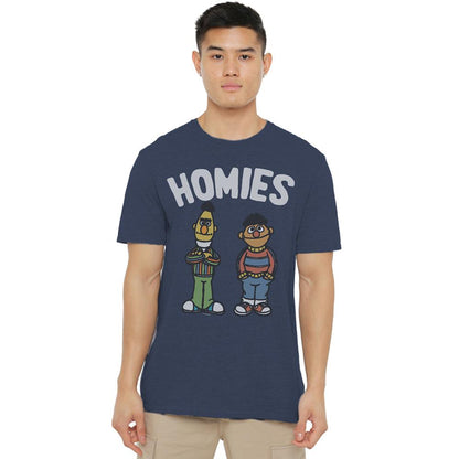 Navy - Lifestyle - Sesame Street Unisex Adult The Bff Heather T-Shirt