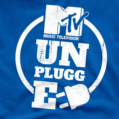 Royal Blue - Side - MTV Unisex Adult Circular Stacked Logo T-Shirt