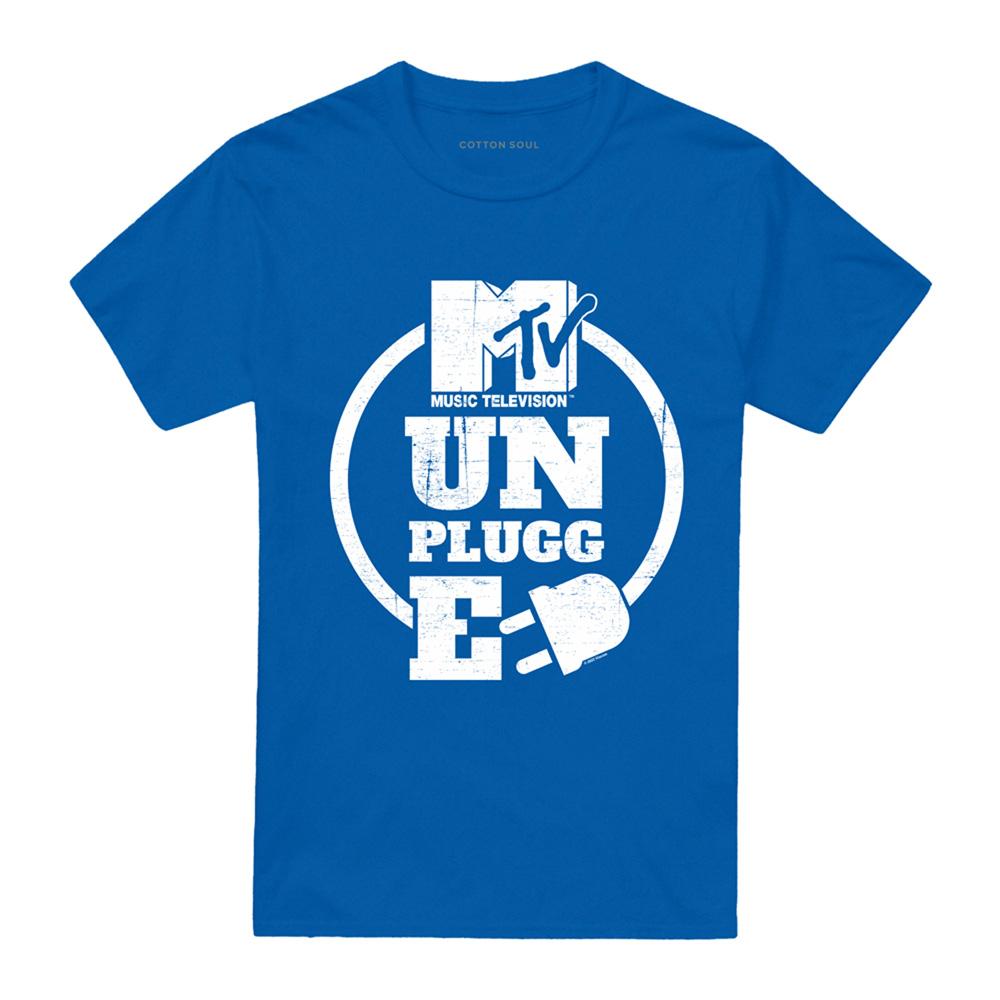 Royal Blue - Front - MTV Unisex Adult Circular Stacked Logo T-Shirt