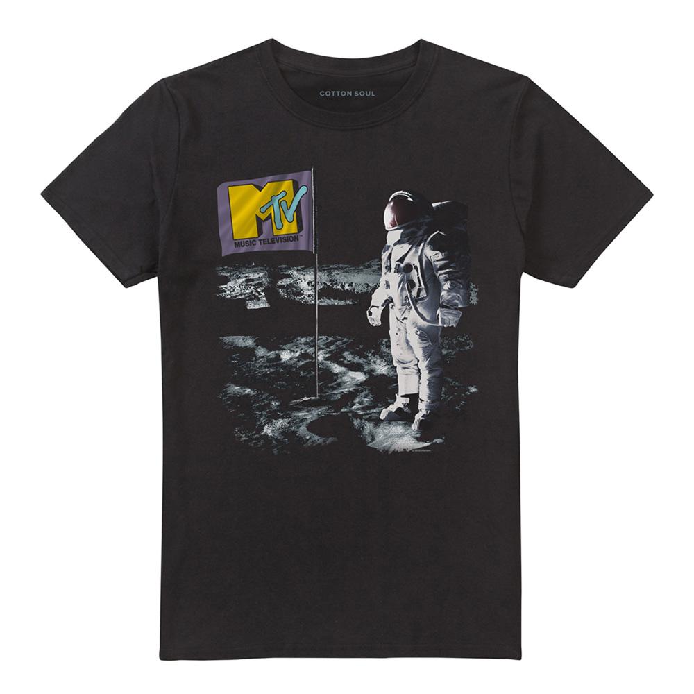 Black - Front - MTV Unisex Adult Moon Walk T-Shirt