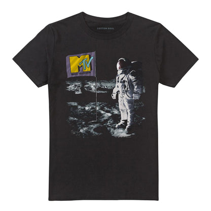Black - Front - MTV Unisex Adult Moon Walk T-Shirt