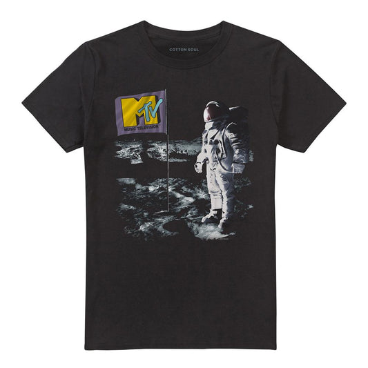 Black - Front - MTV Unisex Adult Moon Walk T-Shirt