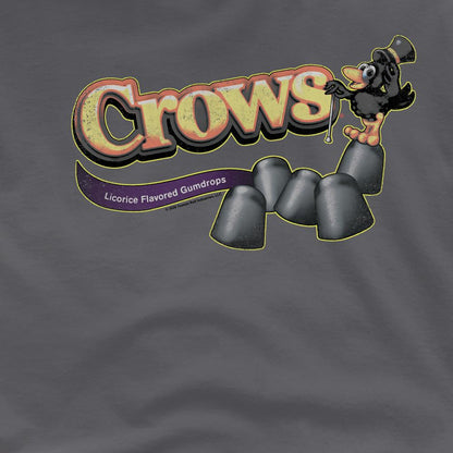 Charcoal - Side - Tootsie Roll Unisex Adult Crow T-Shirt