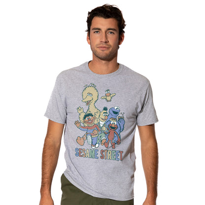 Heather Grey - Front - Sesame Street Mens Group T-Shirt