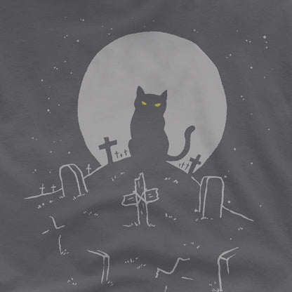 Charcoal - Side - Pet Sematary Unisex Adult Cat With Tombstones T-Shirt