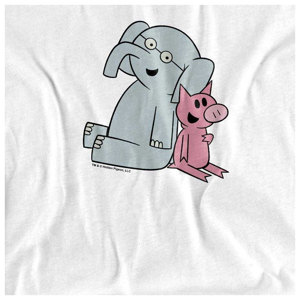 White - Side - The Pigeon Unisex Adult Gerald & Piggie Logo Long-Sleeved T-Shirt