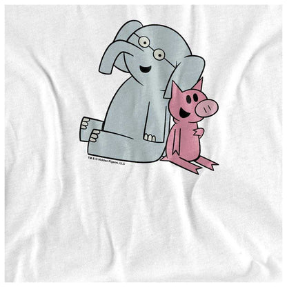 White - Side - The Pigeon Unisex Adult Gerald & Piggie Logo Long-Sleeved T-Shirt