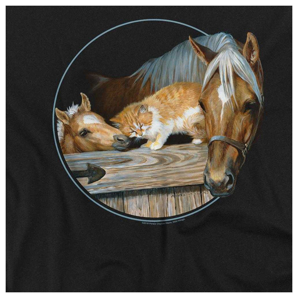 Black - Side - Wild Wings Unisex Adult Everyone Loves Kitty Long-Sleeved T-Shirt