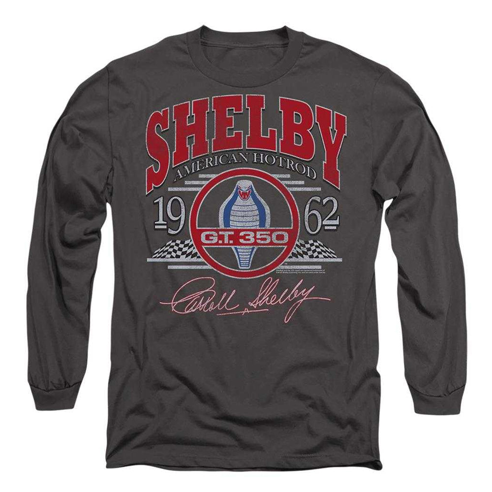 Charcoal - Front - Carroll Shelby Unisex Adult Hotrod Arched Long-Sleeved T-Shirt