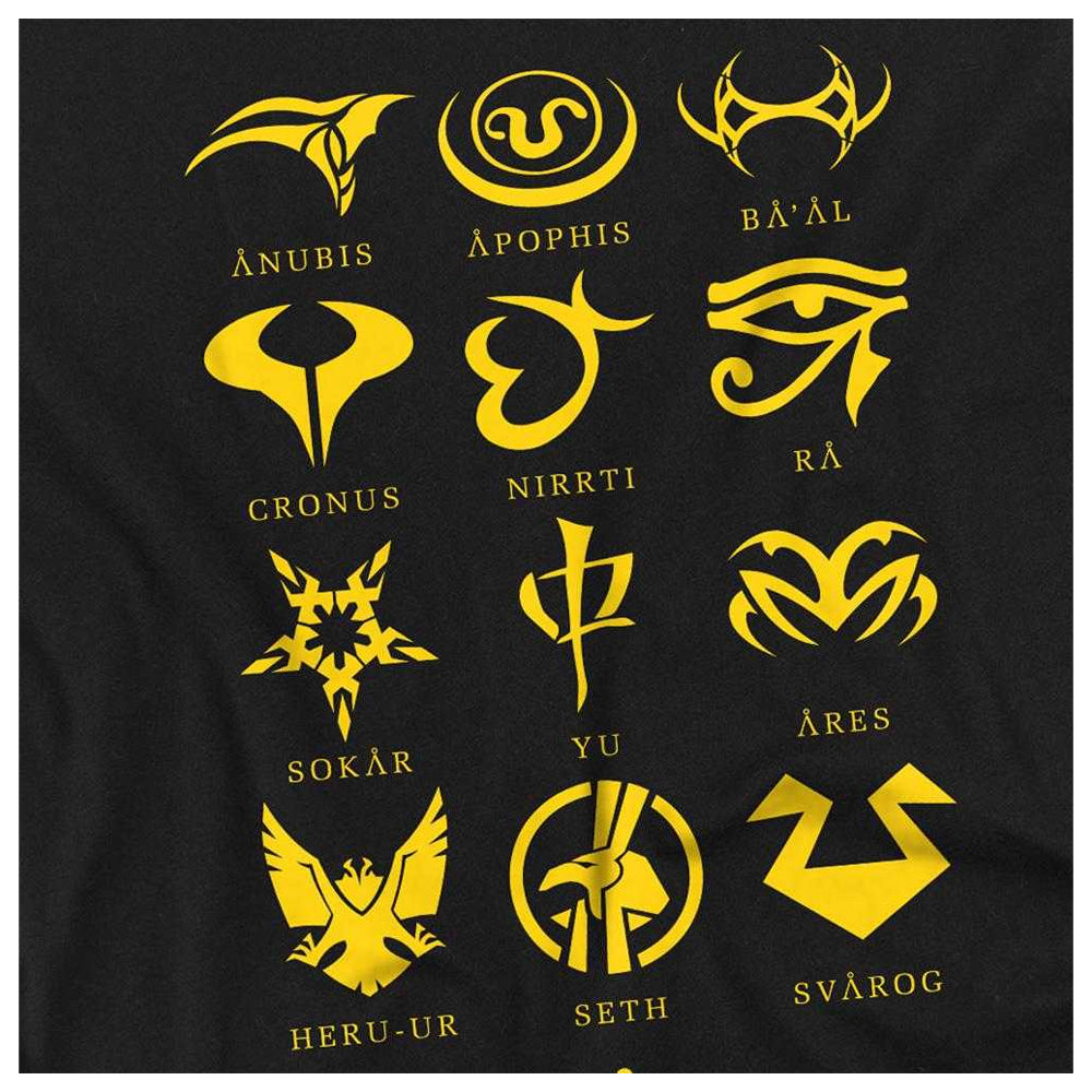 Black - Side - Stargate SG-1 Unisex Adult Goauld Characters Long-Sleeved T-Shirt