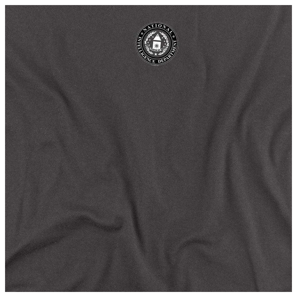 Charcoal - Side - Stargate SG-1 Unisex Adult National Intelligence Department Logo Long-Sleeved T-Shirt