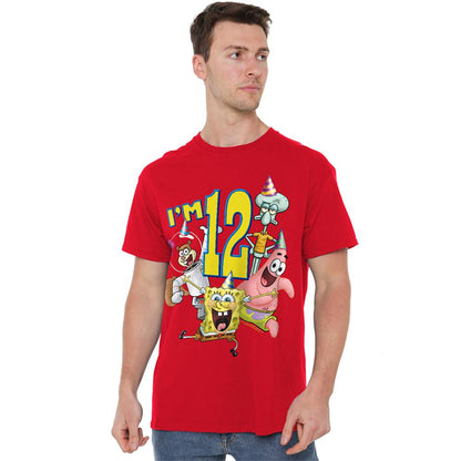 Red - Back - SpongeBob SquarePants Childrens-Kids I´m 12 T-Shirt