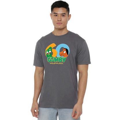 Charcoal - Back - Gumby Unisex Adult 60th T-Shirt