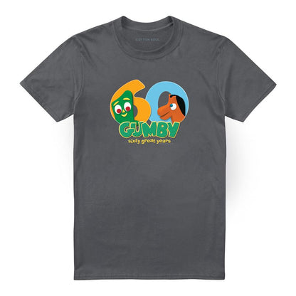 Charcoal - Front - Gumby Unisex Adult 60th T-Shirt