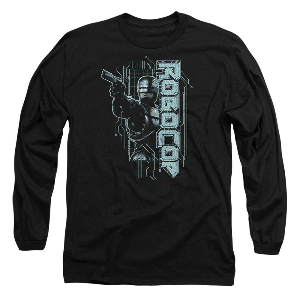 Black - Front - Robocop Unisex Adult Murphy Split Long-Sleeved T-Shirt