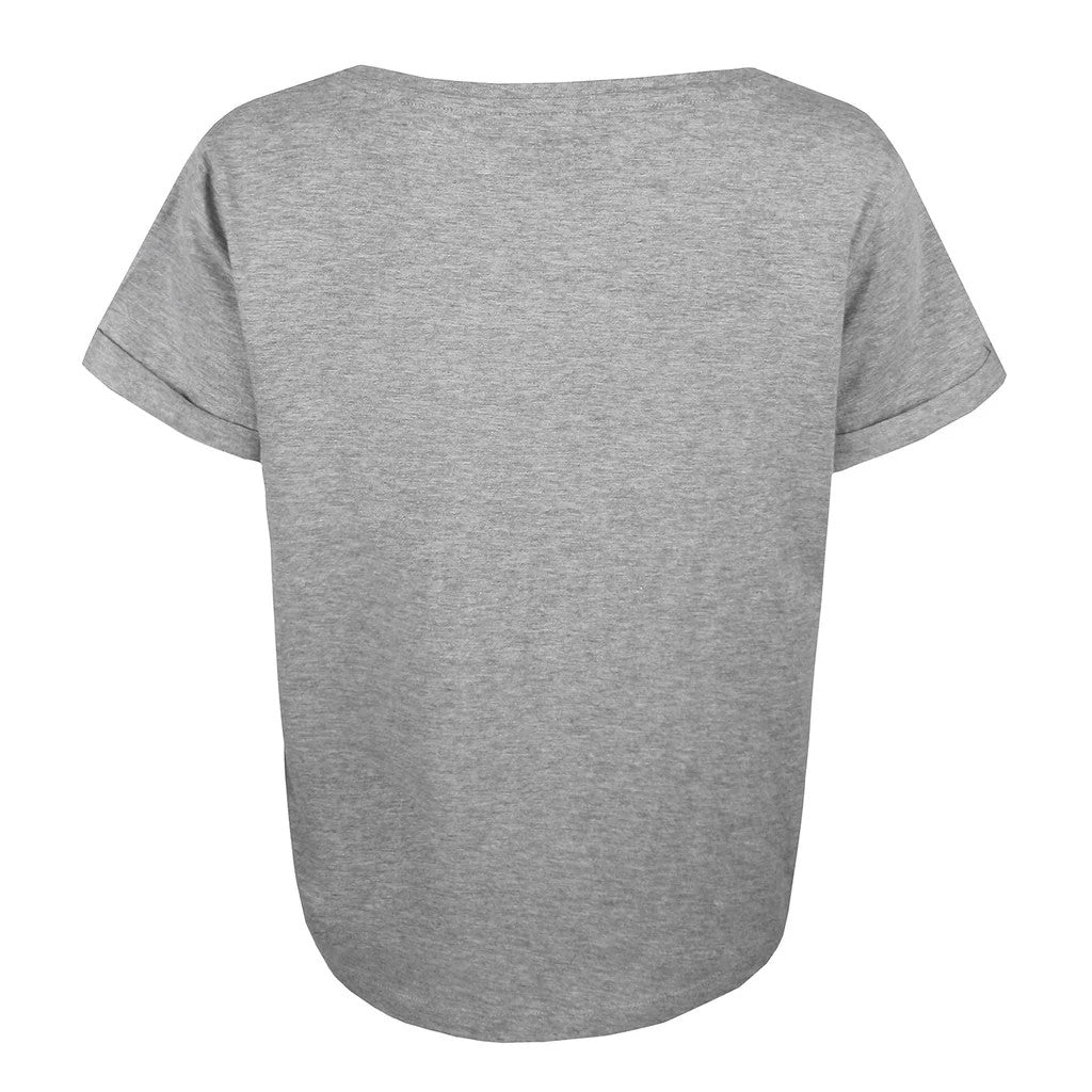 Grey - Back - Wonder Woman Womens-Ladies Star Logo Heather T-Shirt