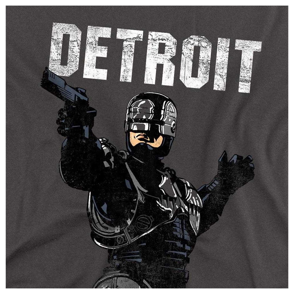 Charcoal - Side - Robocop Unisex Adult Detroit Long-Sleeved T-Shirt