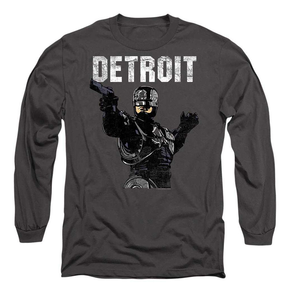 Charcoal - Front - Robocop Unisex Adult Detroit Long-Sleeved T-Shirt