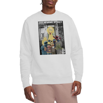 White - Back - Sesame Street Unisex Adult Best Address Sweatshirt