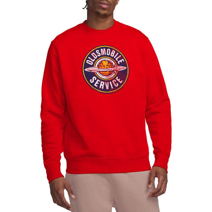 Red - Back - Oldsmobile Unisex Adult Service Vintage Sweatshirt