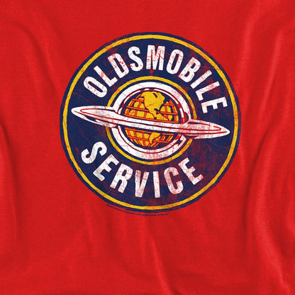 Red - Side - Oldsmobile Unisex Adult Service Vintage Sweatshirt