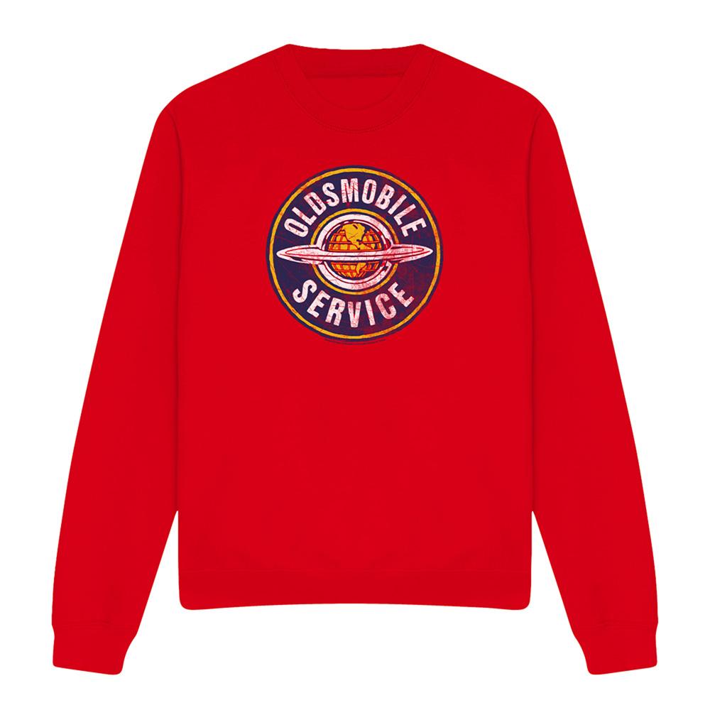 Red - Front - Oldsmobile Unisex Adult Service Vintage Sweatshirt