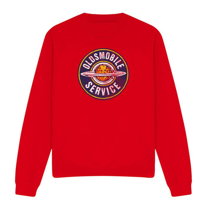 Red - Front - Oldsmobile Unisex Adult Service Vintage Sweatshirt