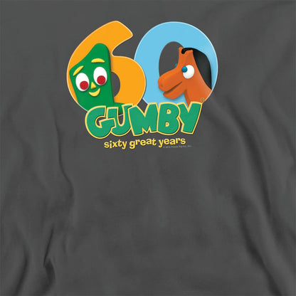 Charcoal - Side - Gumby Unisex Adult 60th Sweatshirt