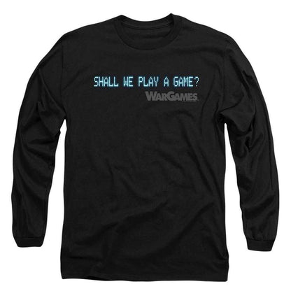 Black - Front - WarGames Unisex Adult Shall We Play A Game? Long-Sleeved T-Shirt