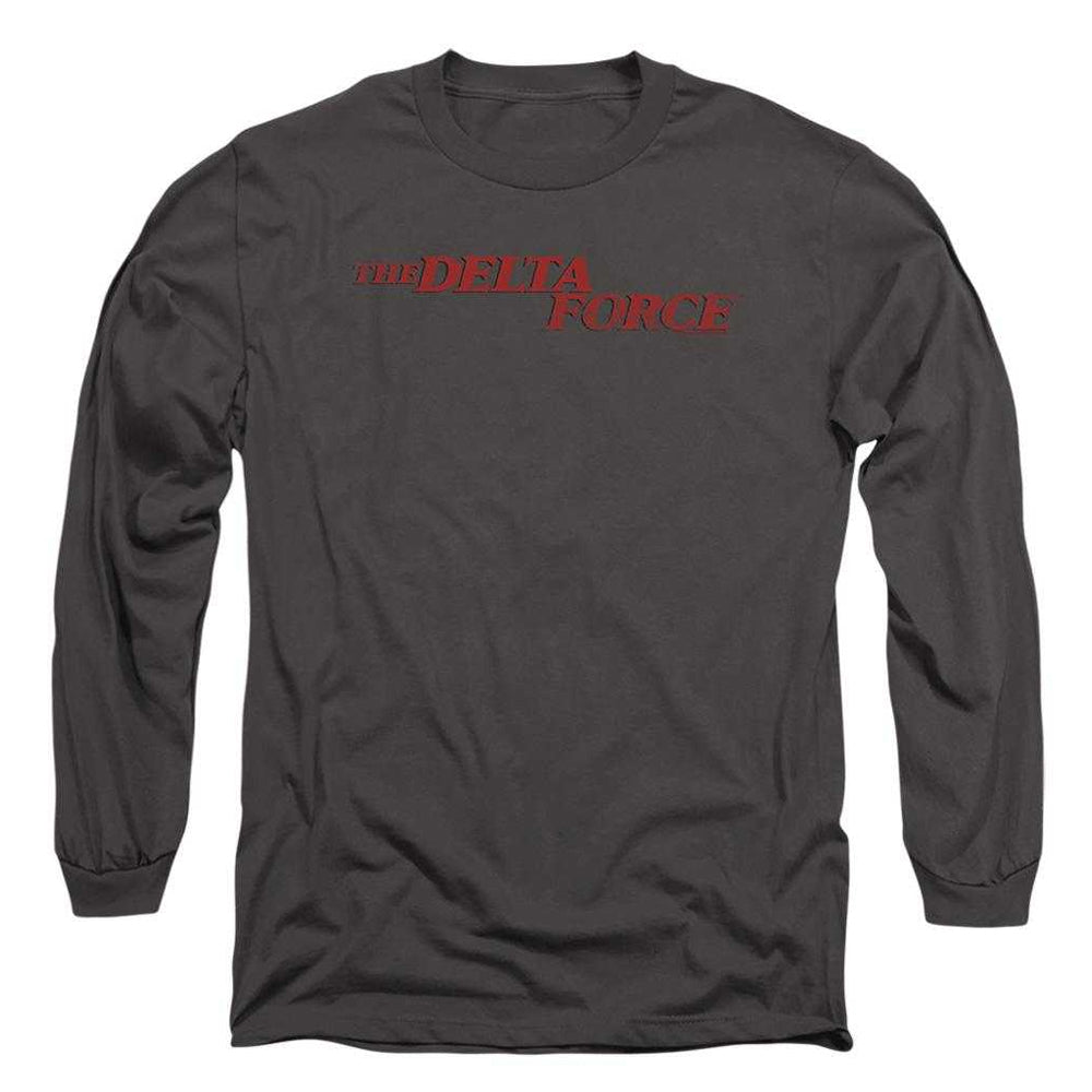 Charcoal - Front - Delta Force Unisex Adult Distressed Logo Long-Sleeved T-Shirt