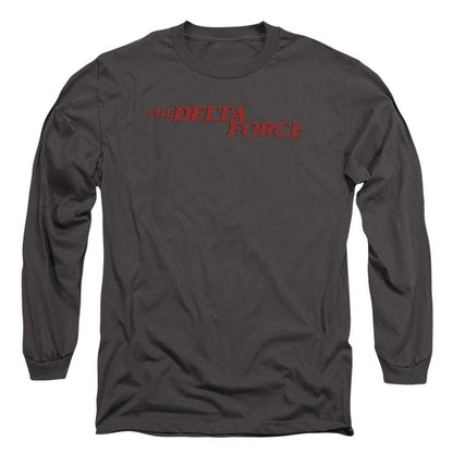 Charcoal - Front - Delta Force Unisex Adult Distressed Logo Long-Sleeved T-Shirt