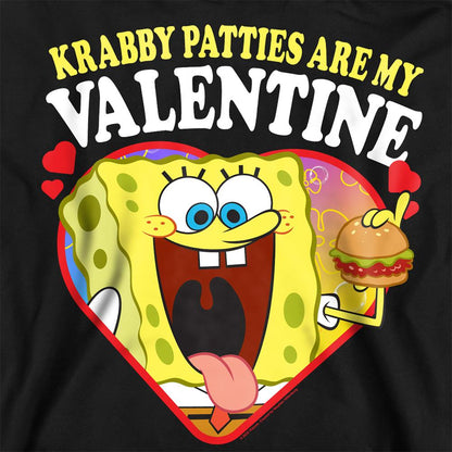 Black - Side - SpongeBob SquarePants Unisex Adult Krabby Patties Are My Valentine Sweatshirt