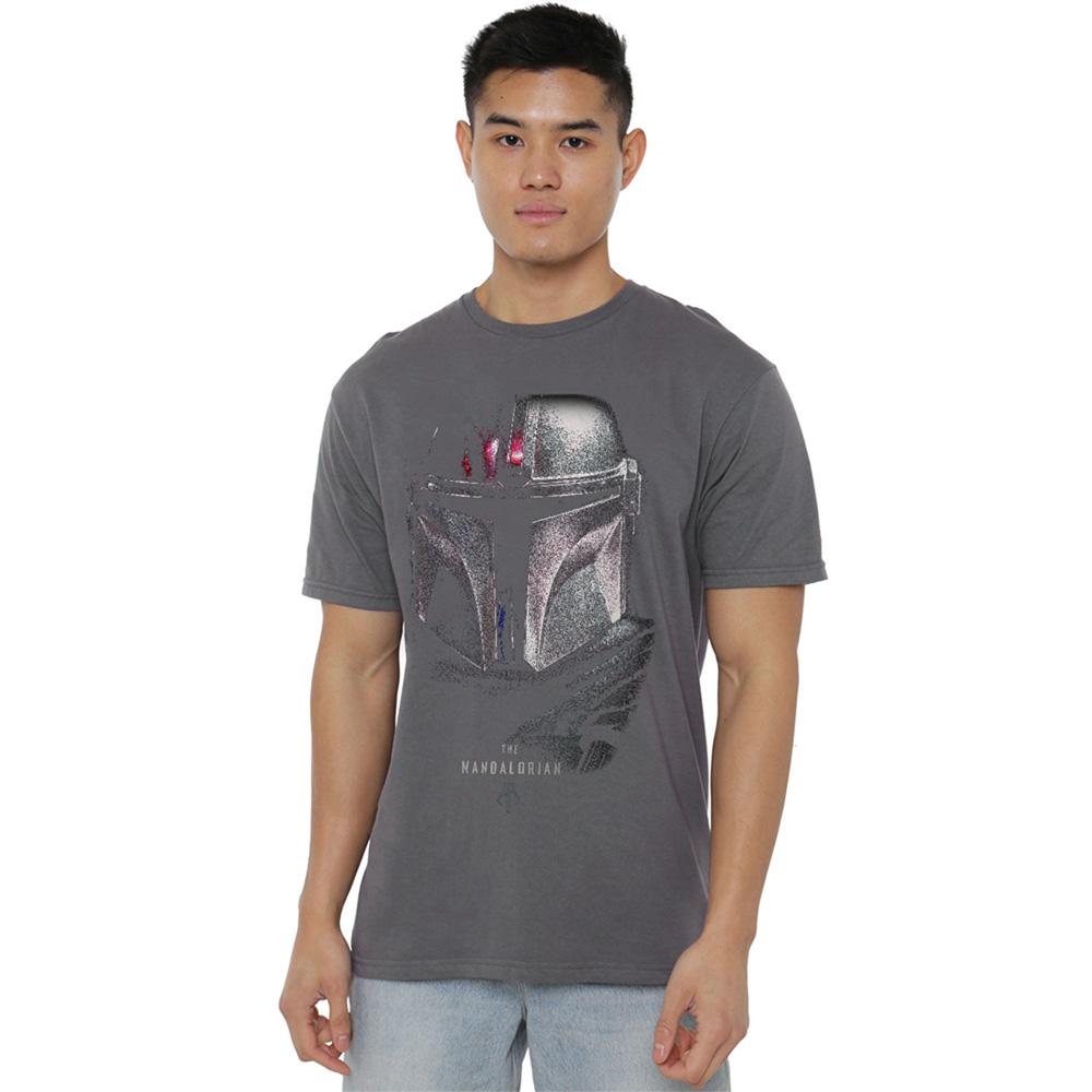 Charcoal - Back - Star Wars The Mandalorian Unisex Adult Shadow T-Shirt