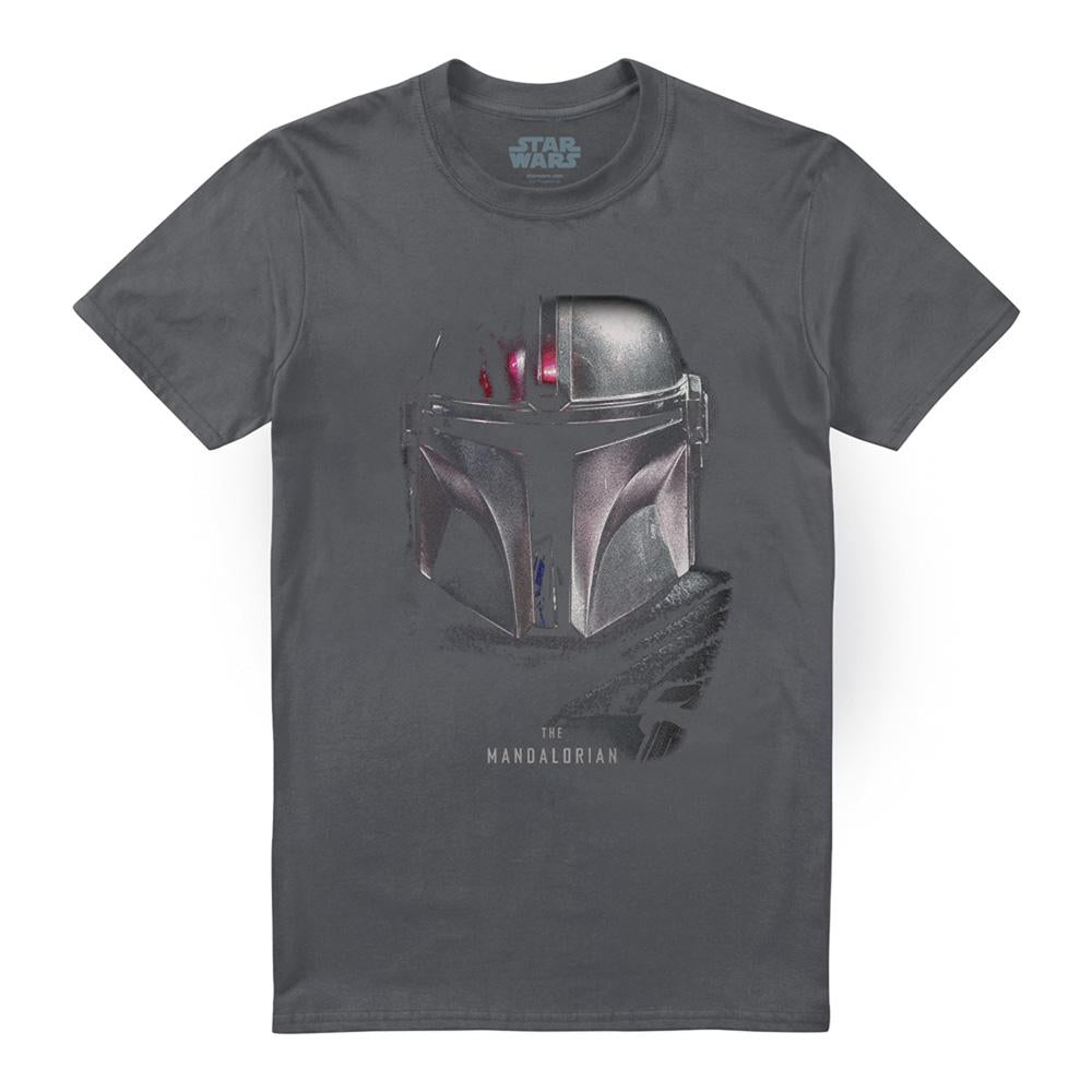 Charcoal - Front - Star Wars The Mandalorian Unisex Adult Shadow T-Shirt