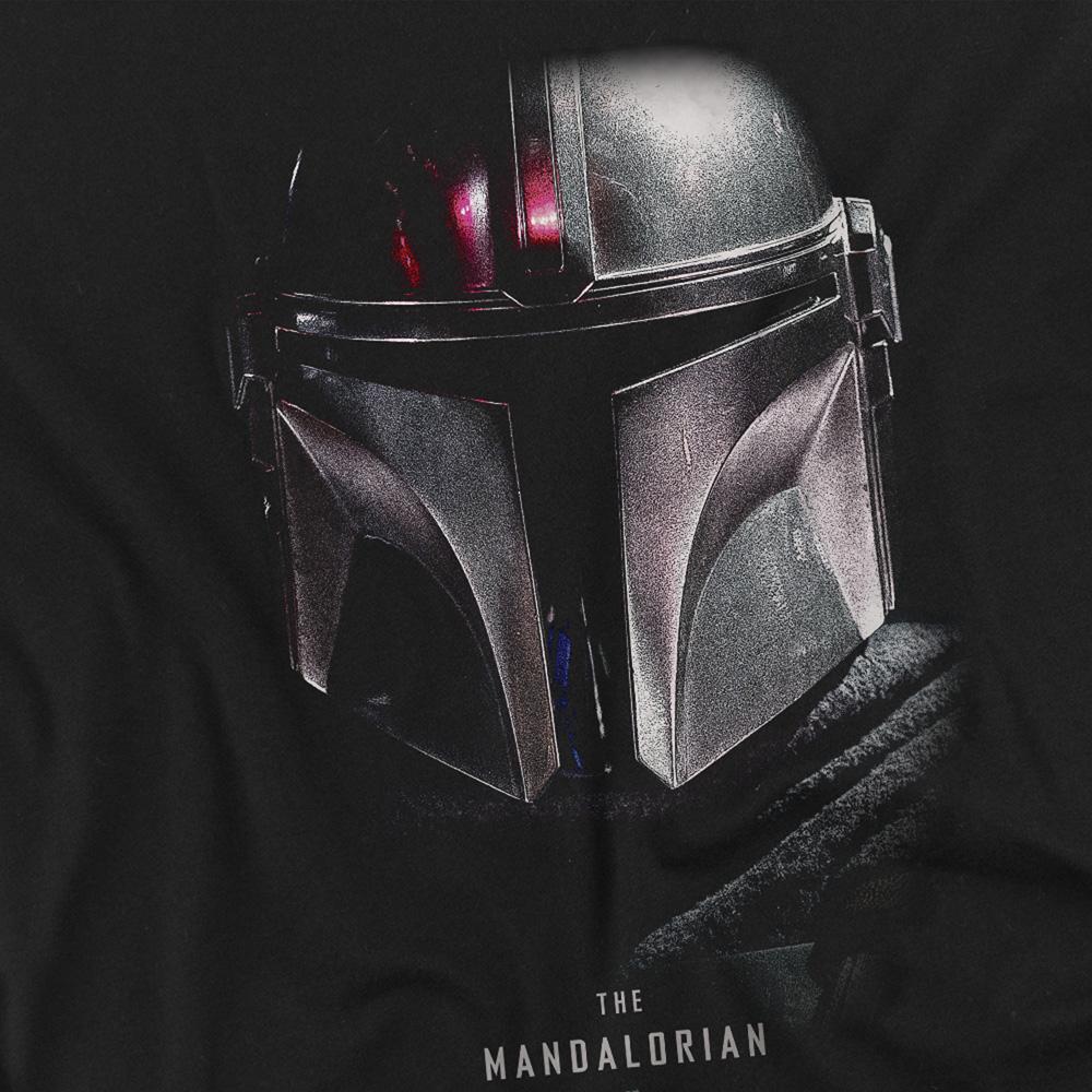 Black - Side - Star Wars The Mandalorian Unisex Adult Shadow T-Shirt