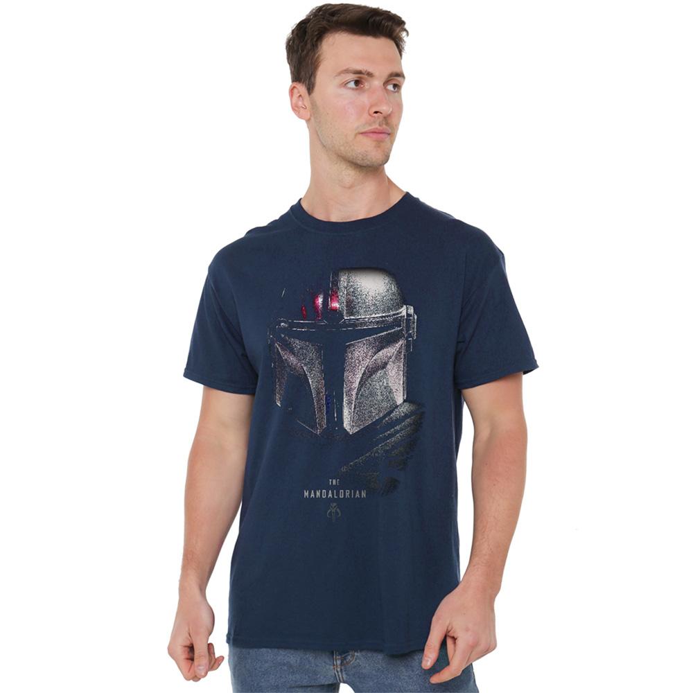 Navy - Back - Star Wars The Mandalorian Unisex Adult Shadow T-Shirt