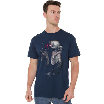 Navy - Back - Star Wars The Mandalorian Unisex Adult Shadow T-Shirt