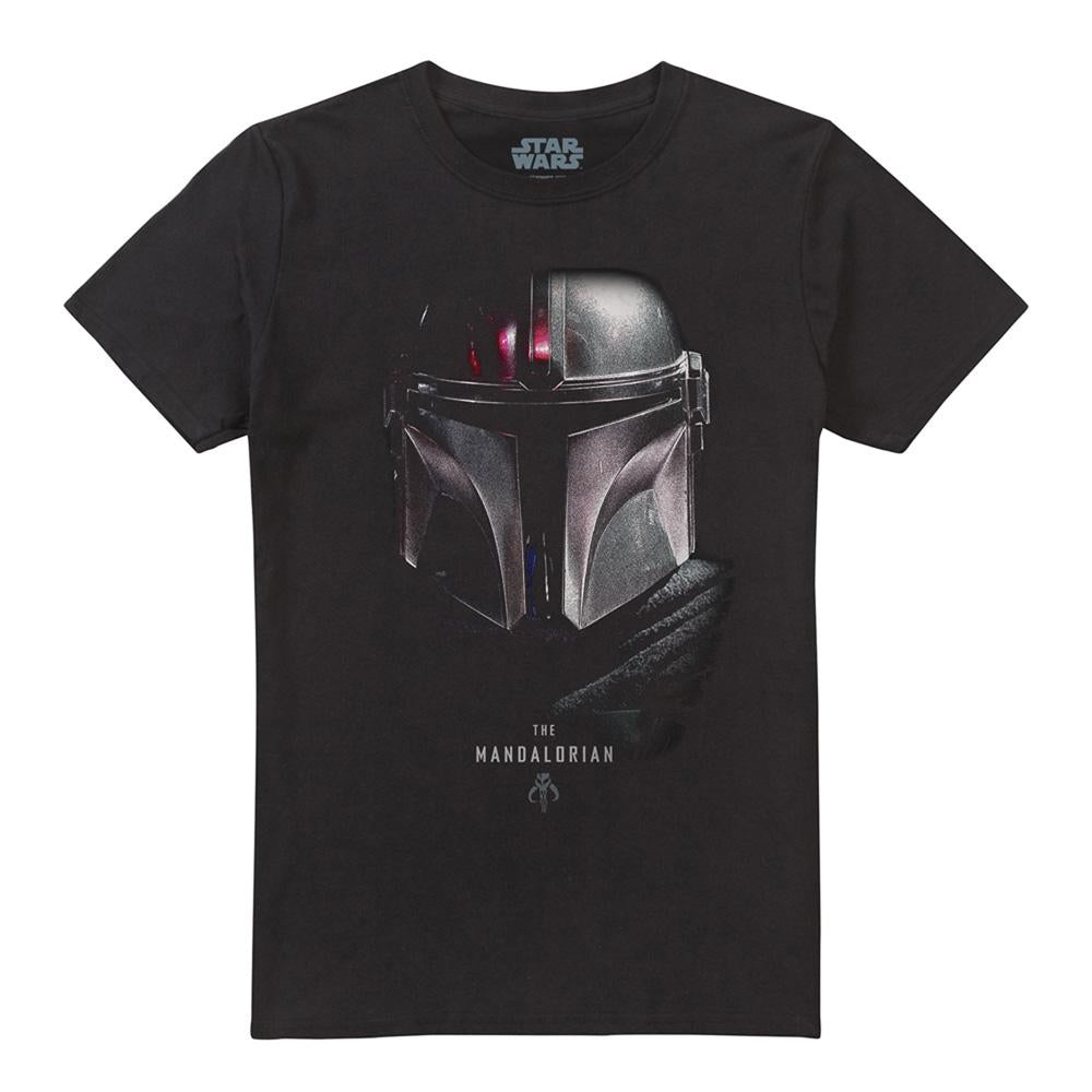 Black - Front - Star Wars The Mandalorian Unisex Adult Shadow T-Shirt