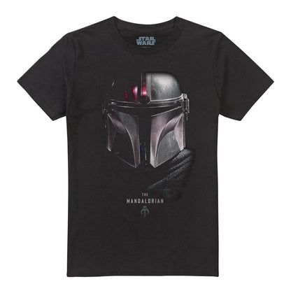 Black - Front - Star Wars The Mandalorian Unisex Adult Shadow T-Shirt
