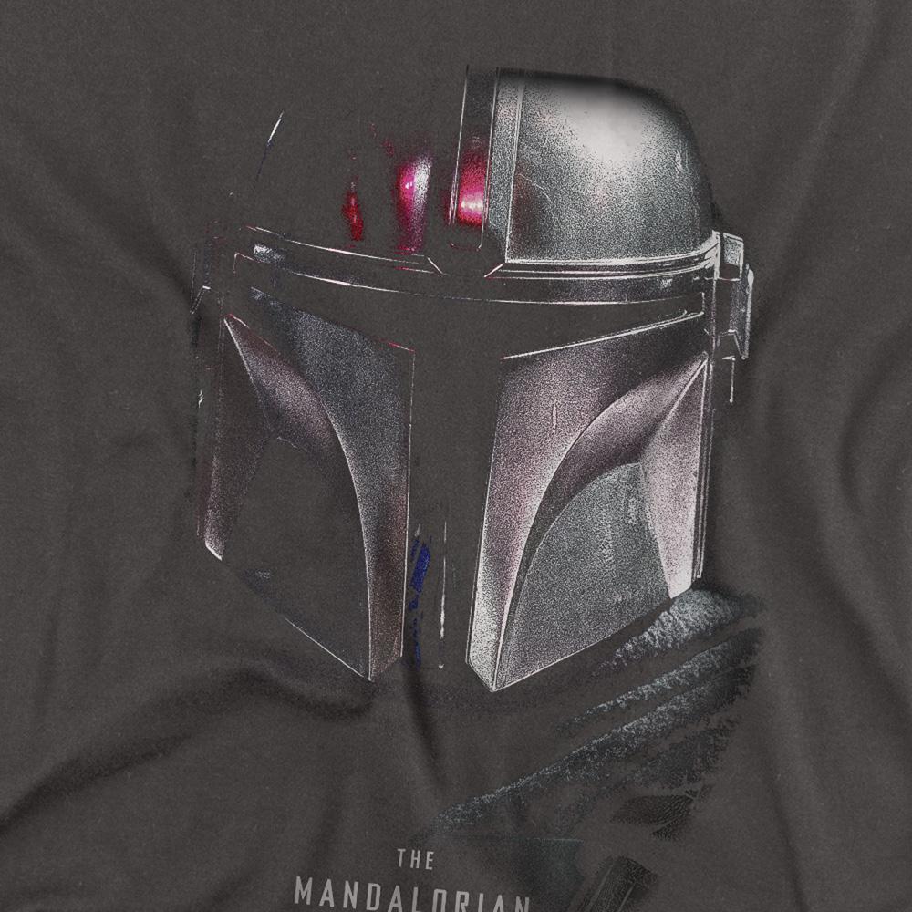 Charcoal - Back - Star Wars The Mandalorian Unisex Adult Shadow Long-Sleeved T-Shirt