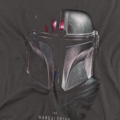 Charcoal - Back - Star Wars The Mandalorian Unisex Adult Shadow Long-Sleeved T-Shirt