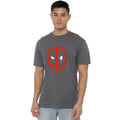 Charcoal - Back - Deadpool Unisex Adult Painted Logo T-Shirt