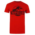 Antique Cherry Red - Front - Jurassic Park Mens Chinese Logo T-Shirt