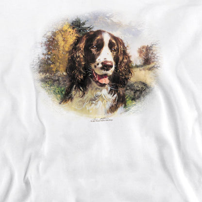 White - Side - Wildlife Unisex Adult Springer Spaniel Sweatshirt
