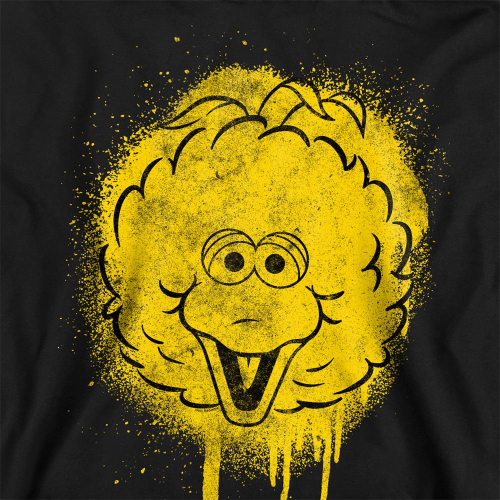Black - Side - Sesame Street Unisex Adult Spray Face Big Bird Graffiti Sweatshirt