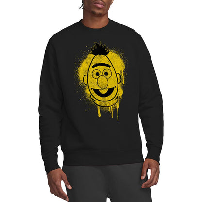 Black - Back - Sesame Street Unisex Adult Spray Face Bert Graffiti Sweatshirt